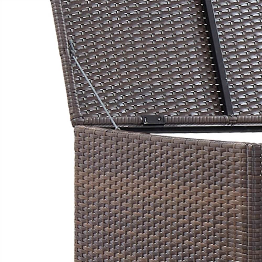 Single Wheelie Bin Shed Brown 76x78x120 cm Poly Rattan