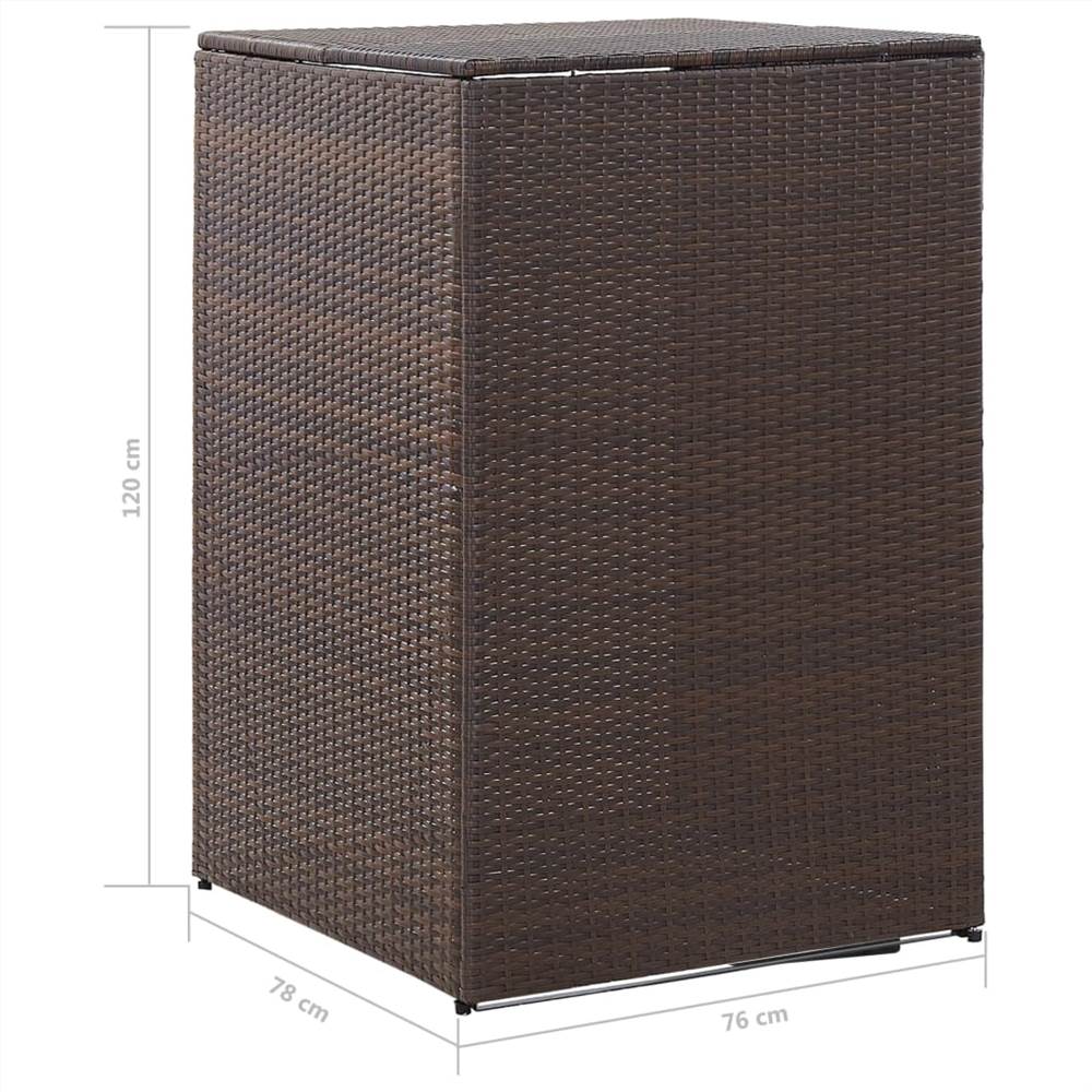 Single Wheelie Bin Shed Brown 76x78x120 cm Poly Rattan