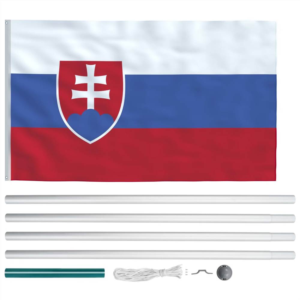 Slovakia Flag and Pole Aluminium 6,2 m