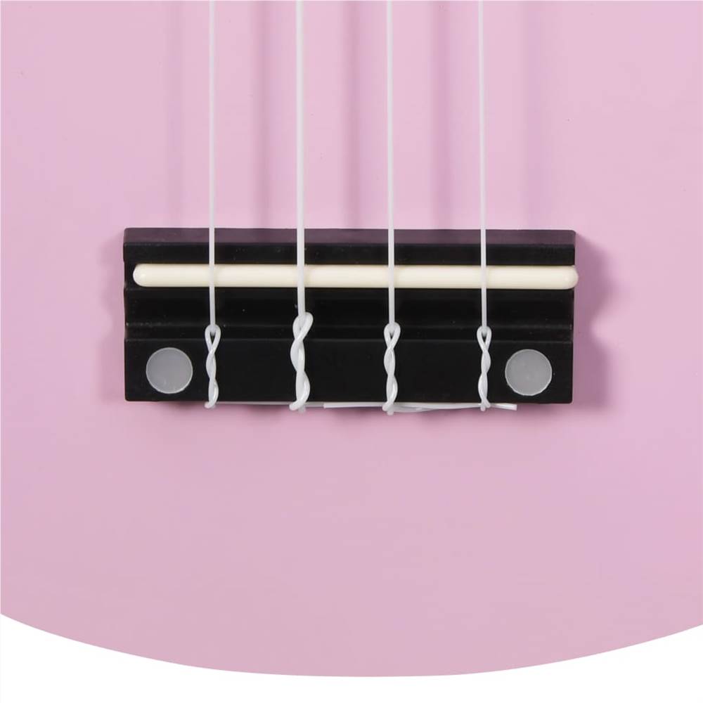 Soprano Ukulele Set with Bag for Kids Pink 23"