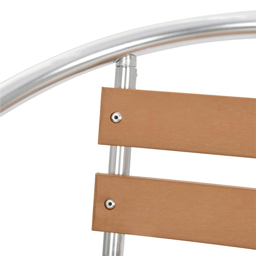 Stackable Garden Chairs 2 pcs Aluminium and WPC Silver