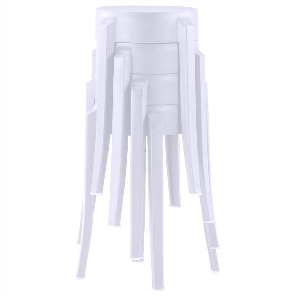 Stackable Stools 4 pcs White Plastic