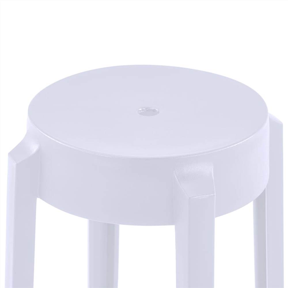 Stackable Stools 4 pcs White Plastic