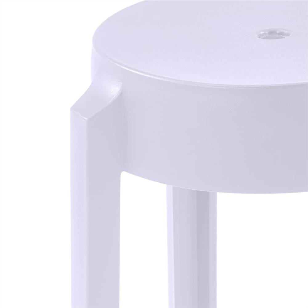 Stackable Stools 4 pcs White Plastic