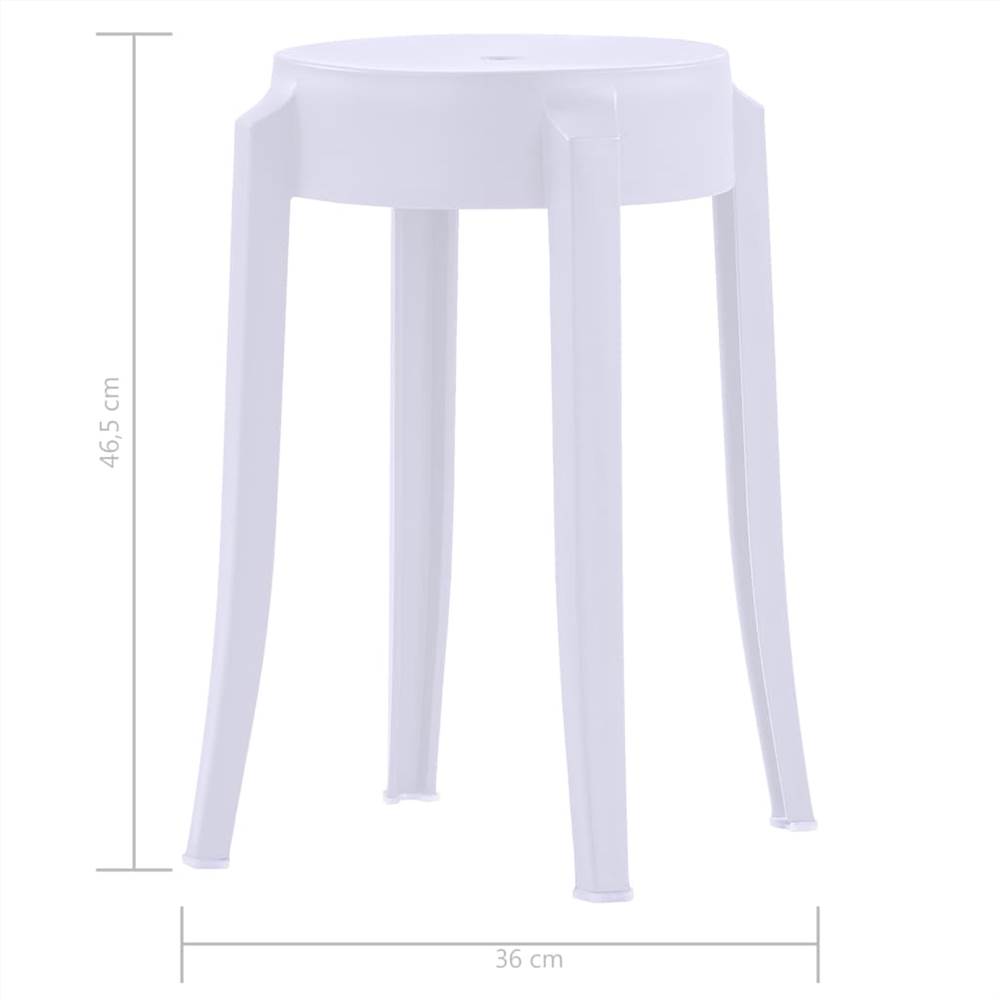Stackable Stools 4 pcs White Plastic