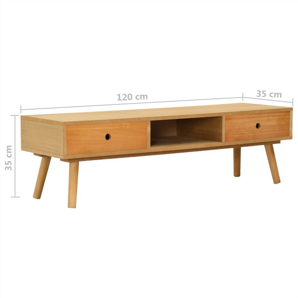 TV Cabinet 120x35x35 cm Solid Pinewood