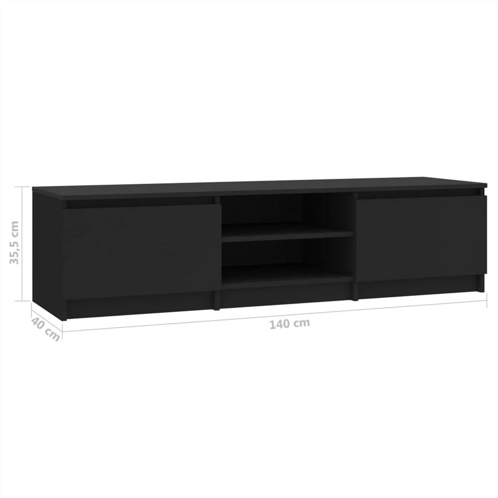 TV Cabinet Black 140x40x35.5 cm Chipboard