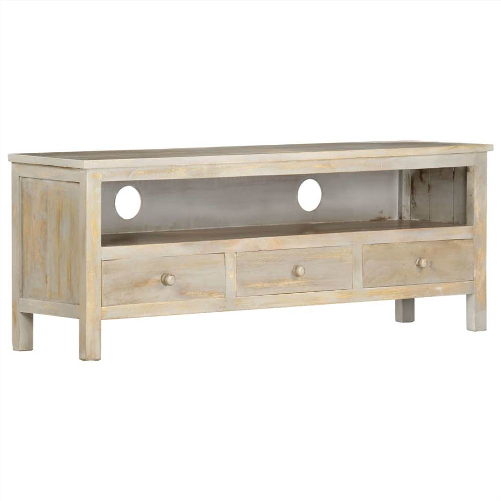

TV Cabinet Grey 120x30x45 cm Solid Mango Wood