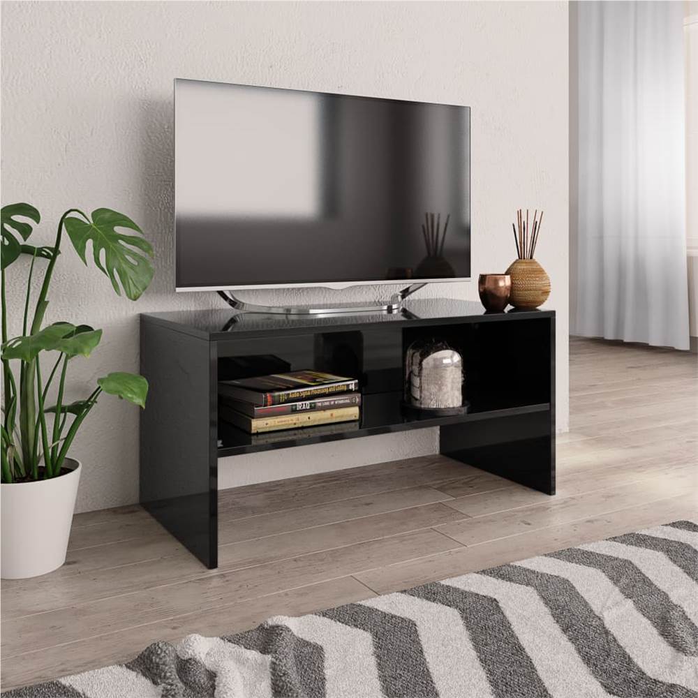 TV Cabinet High Gloss Black 80x40x40 cm Chipboard