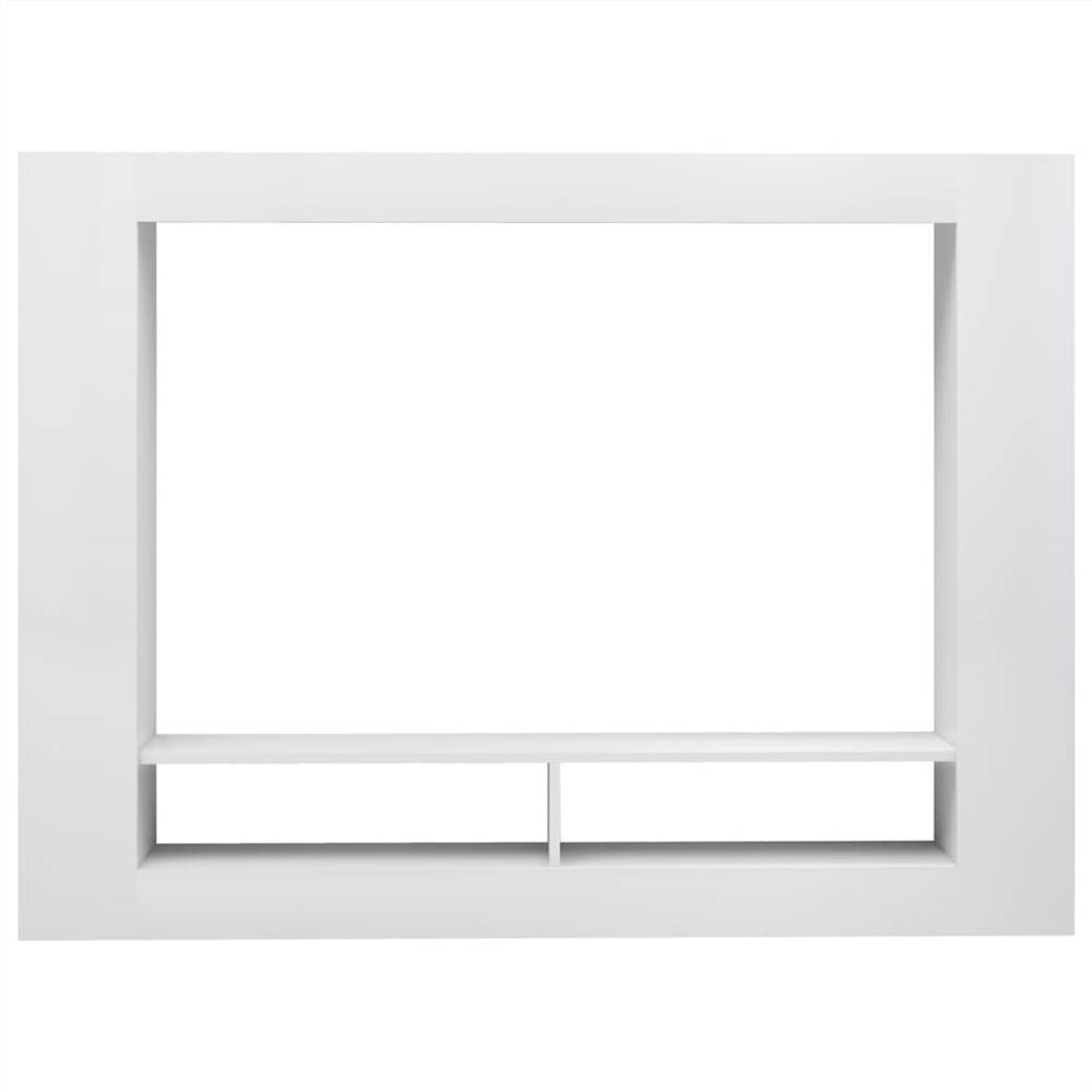 TV Cabinet High Gloss White 152x22x113 cm Chipboard