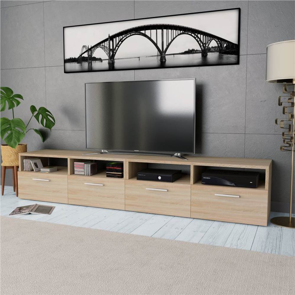 

TV Cabinets 2 pcs Chipboard 95x35x36 cm Oak