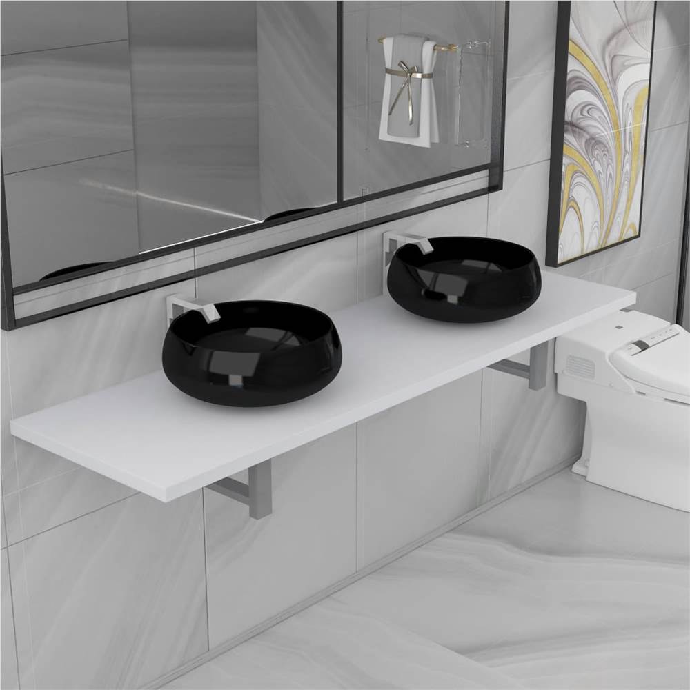 

Three Piece Bathroom Furniture Set Ceramic White