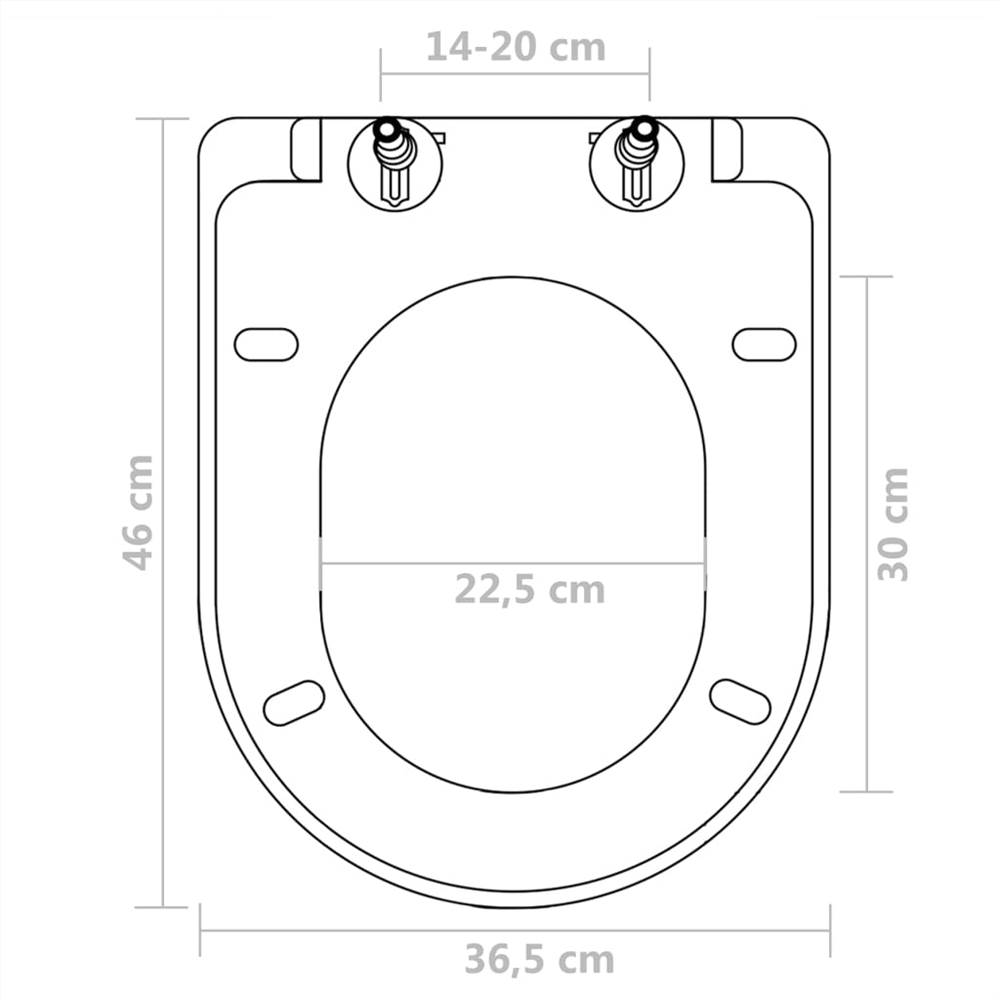 Toilet Seats with Soft Close Lids 2 pcs Plastic White