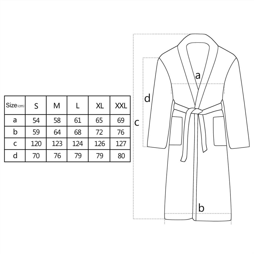 Unisex Terry Bathrobe 100% Cotton Black L