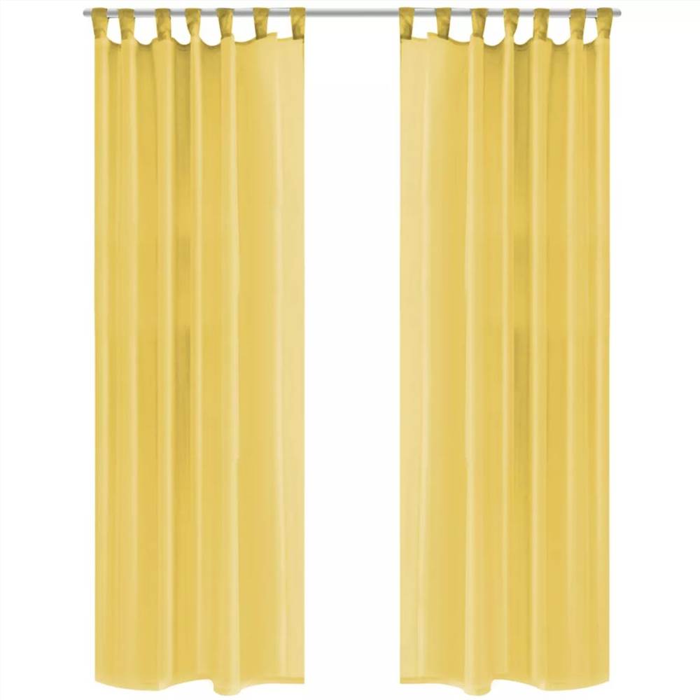 

Voile Curtains 2 pcs 140x245 cm Yellow