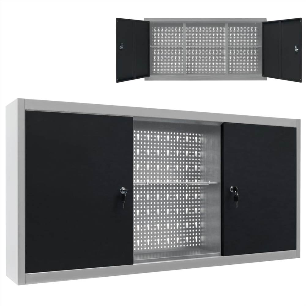 An der Wand montierter Werkzeugschrank im Industriestil Metallgrau und Schwarz от Geekbuying WW