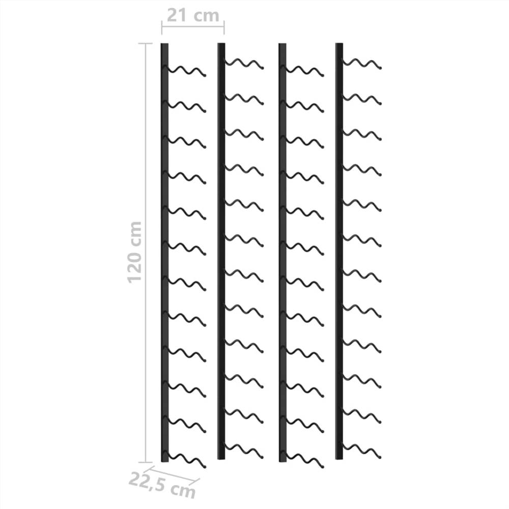Wall-mounted Wine Racks for 48 Bottles 2 pcs Black Iron