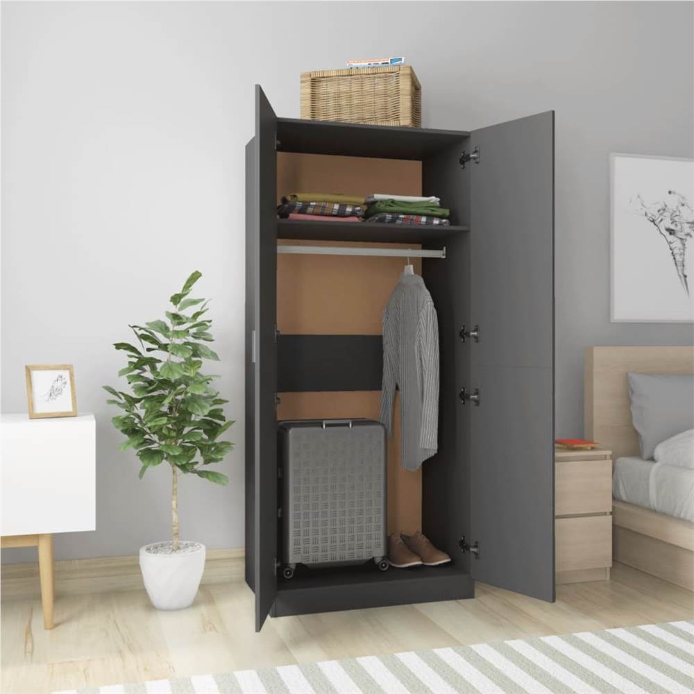 Wardrobe Grey 80x52x180 cm Chipboard