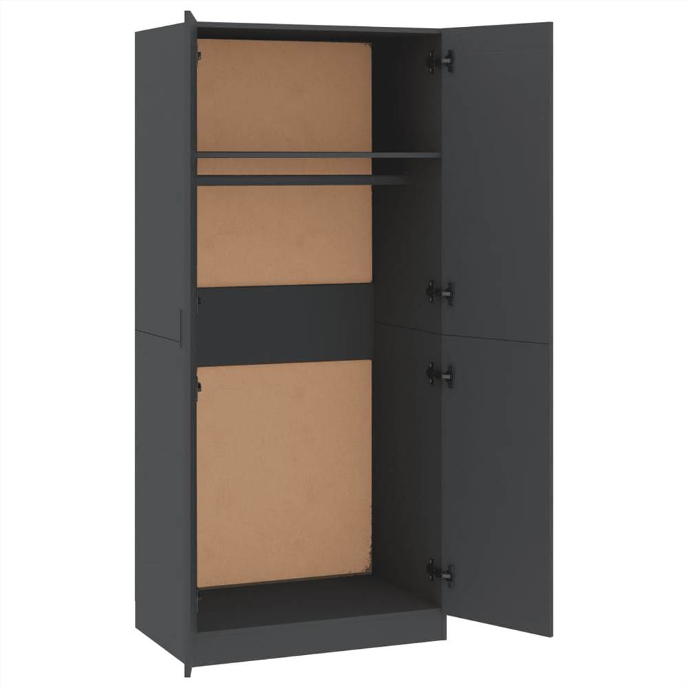 Wardrobe Grey 80x52x180 cm Chipboard