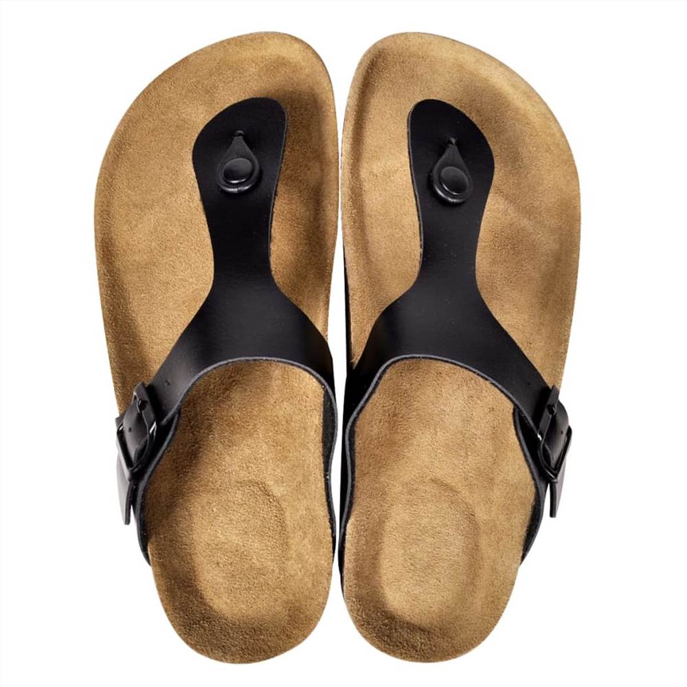 Womens Bio Cork Sandal with Flip Flop Design Black Size 38