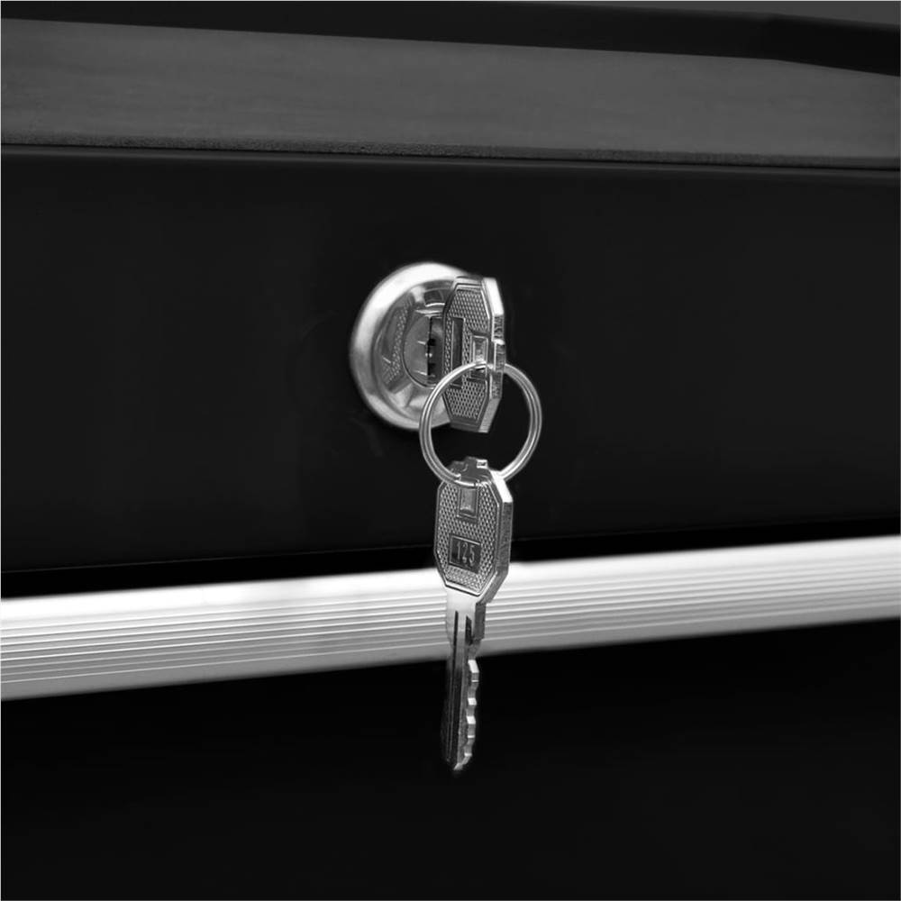 Workshop Tool Trolley With 5 Drawers Black 9 Workshop Tool Trolley with 5 Drawers Black