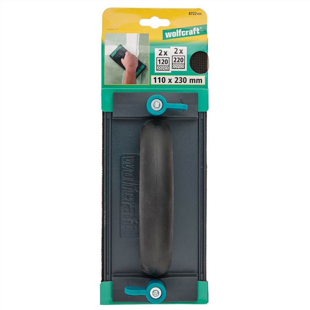 wolfcraft Hand Sander with 4 Grit Cloths 8722000