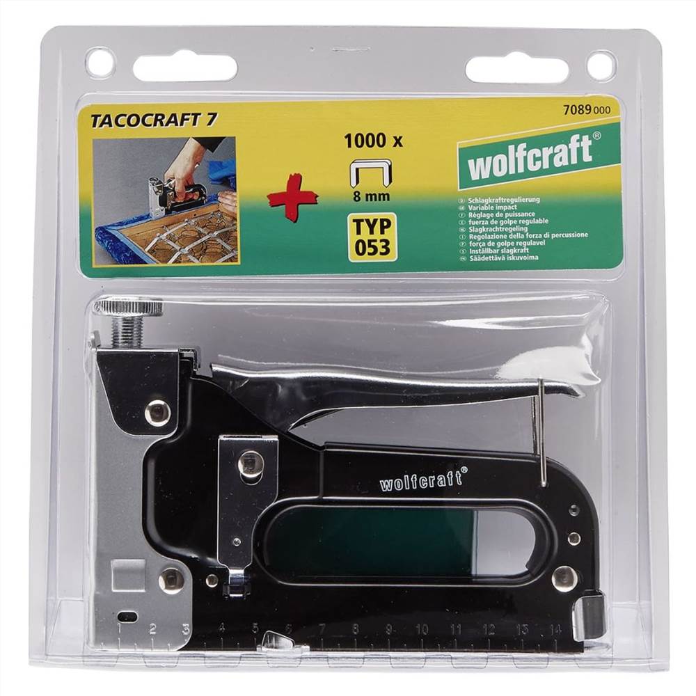 Wolfcraft 7089000 Tacker Set Tacocraft Type 053 Stapler with Metal Housing for Staples 4-14mm