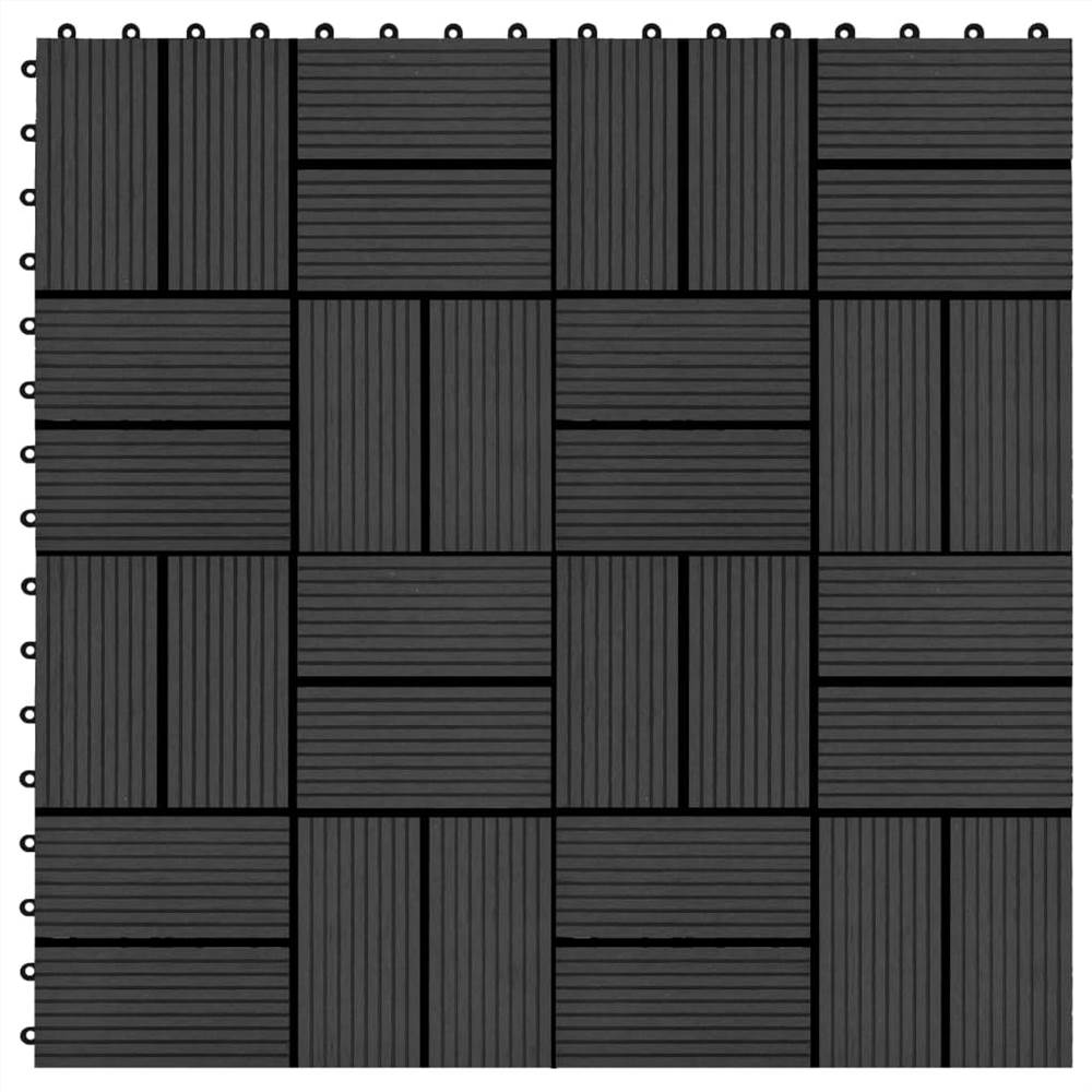 

22 pcs Decking Tiles 30x30 cm 2 sqm WPC Black