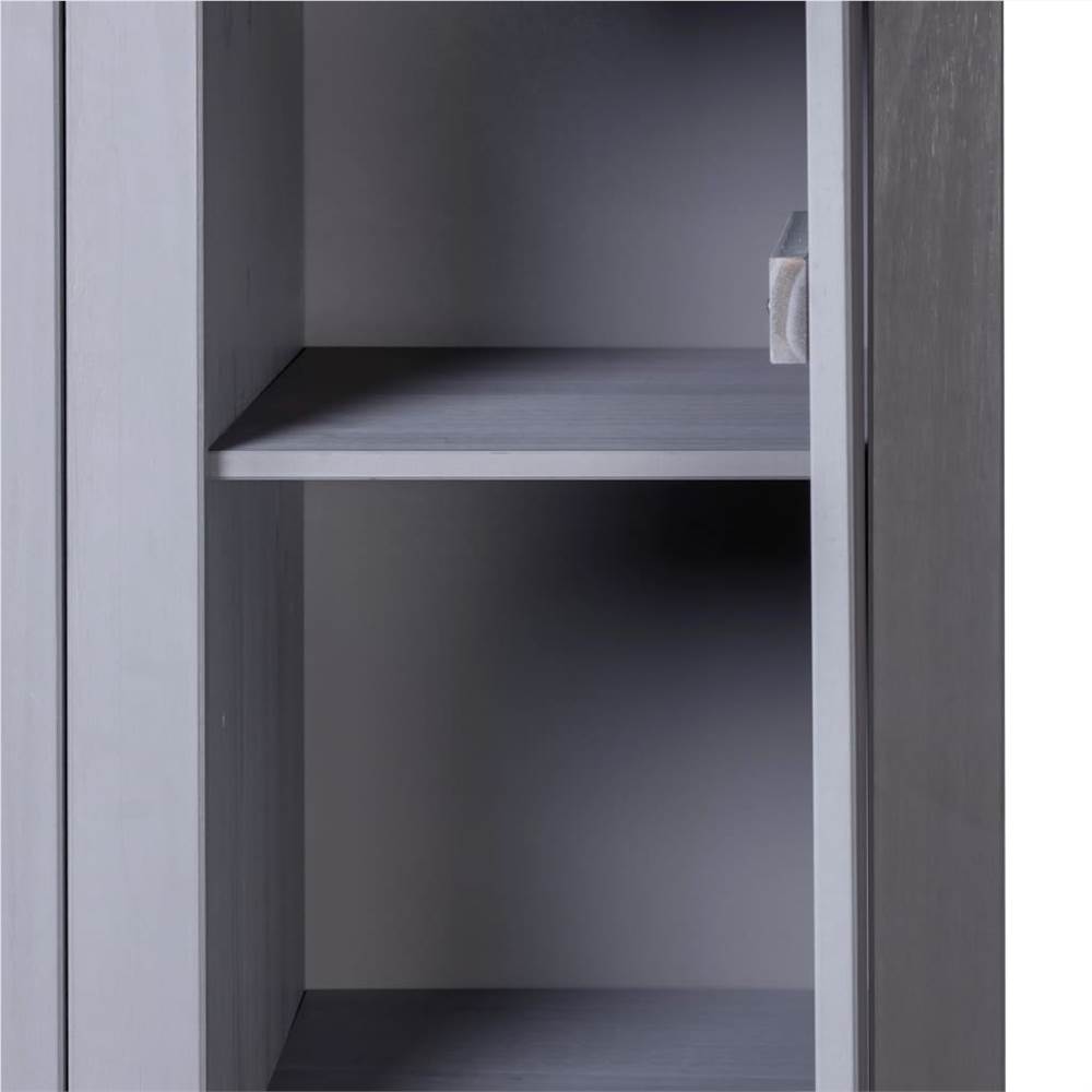 3-Door Wardrobe Grey 118x50x171.5 cm Pine Panama Range
