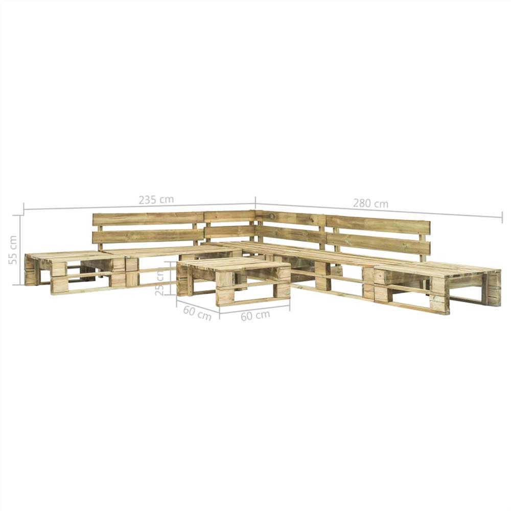 6 Piece Garden Lounge Set Pallets Wood