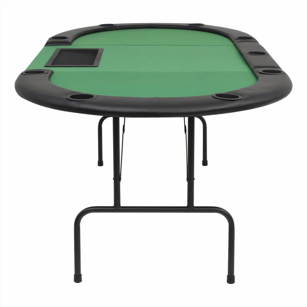 LUCKDEER 9-Player Folding Poker Table 3 Fold Oval Green 