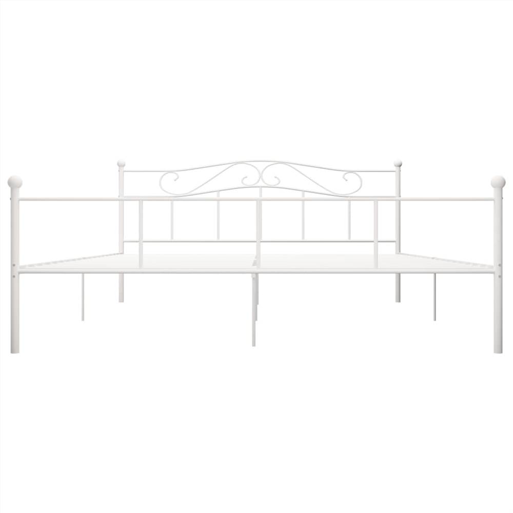 Bed Frame White Metal 200x200 cm