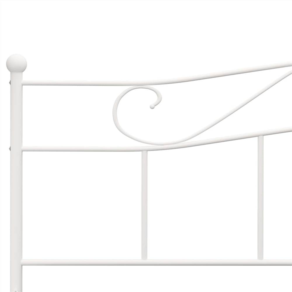 Bed Frame White Metal 200x200 cm