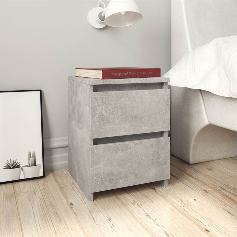 Bedside Cabinet Concrete Grey 30x30x40 cm Chipboard