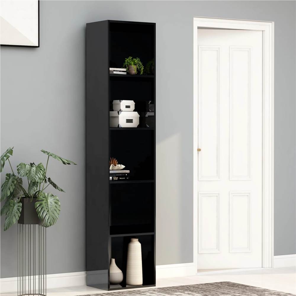 

Book Cabinet High Gloss Black 40x30x189 cm Chipboard