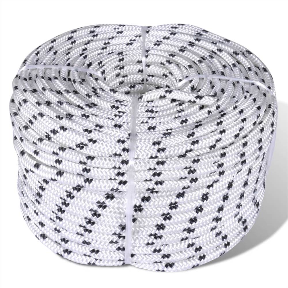 Braided Boat Rope Polyester 10 mm 250 m White