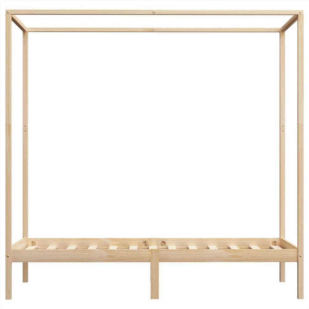 Canopy Bed Frame Solid Pine Wood 100x200 cm