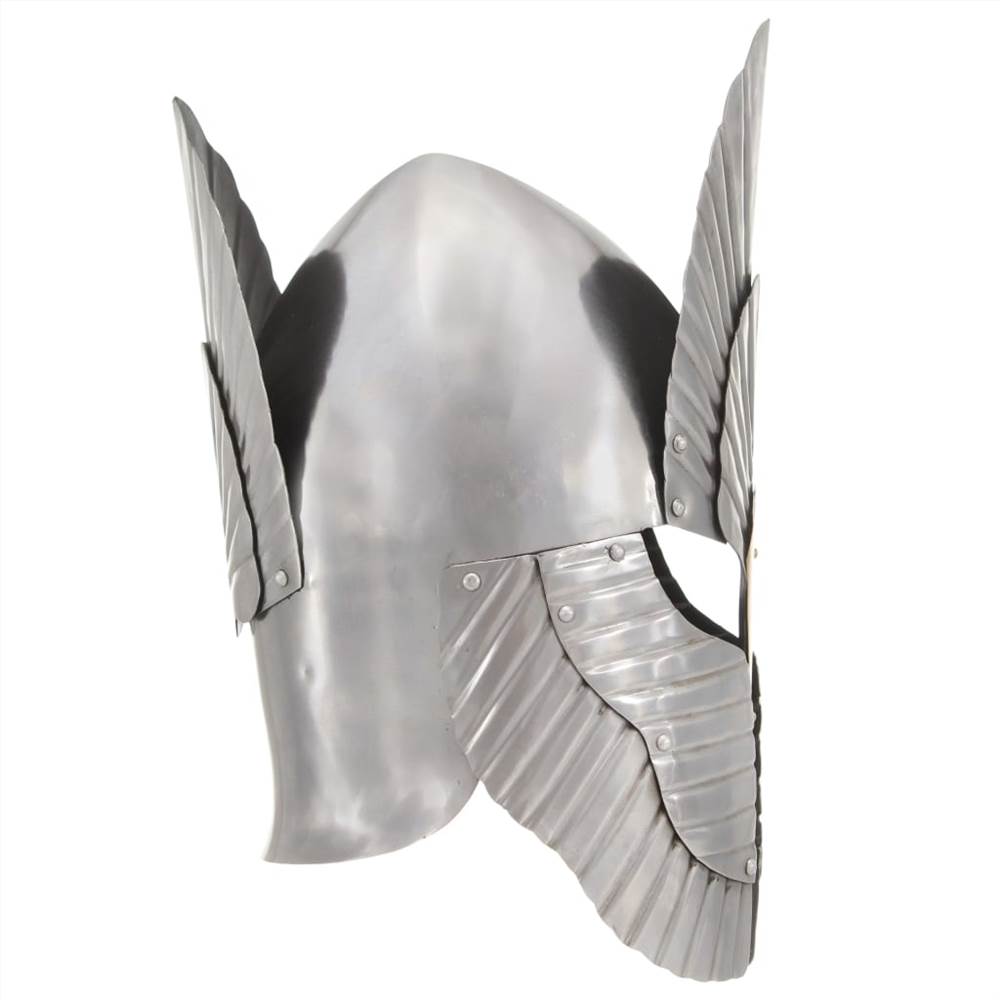 Fantasy Medieval Knight Helmet Replica LARP Silver Steel