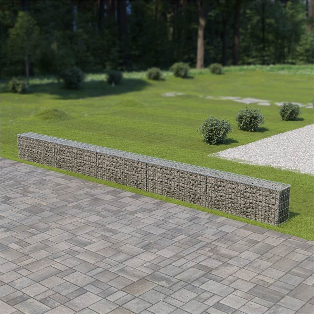 

Gabion Wall with Covers Galvanised Steel 600x30x50 cm