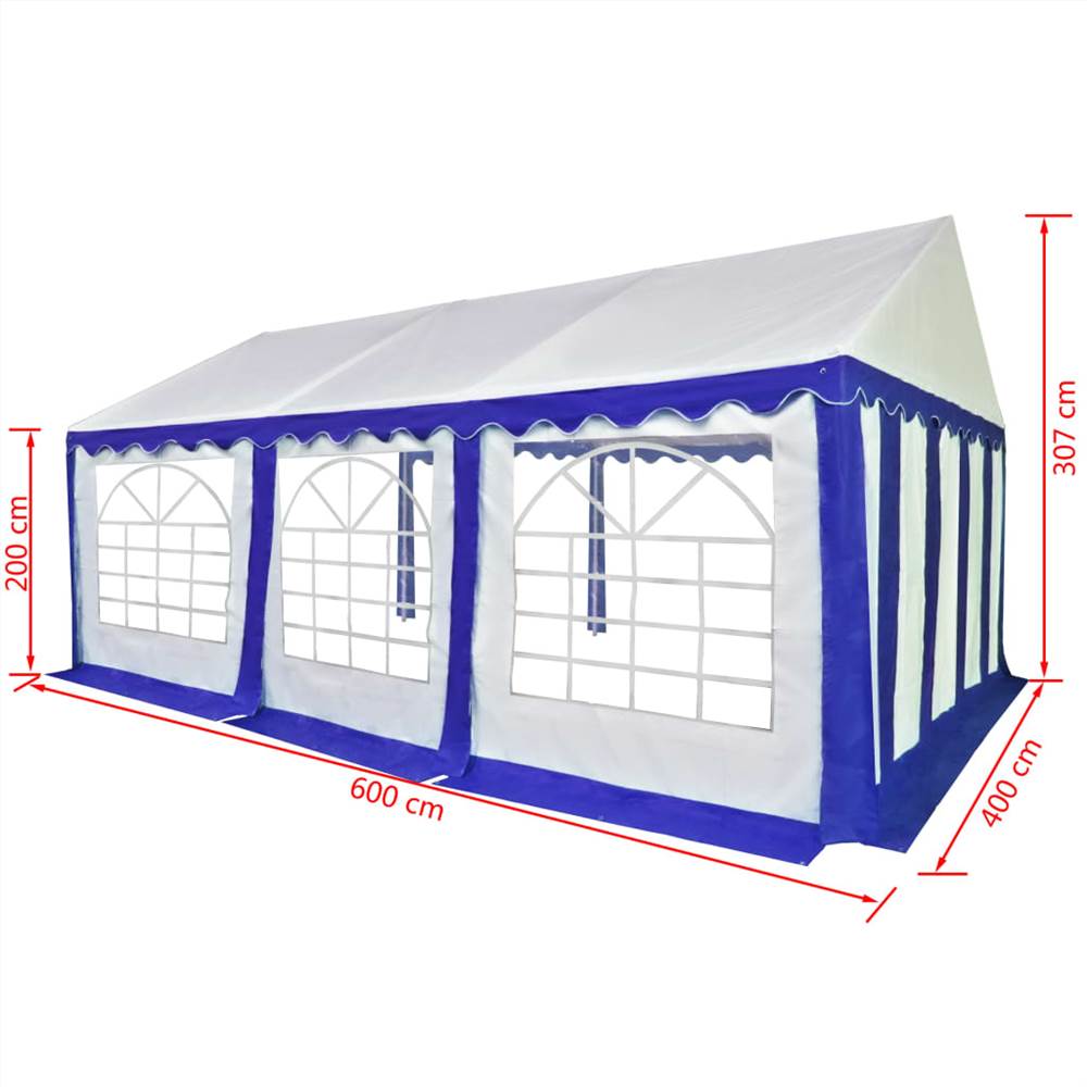 Garden Marquee PVC 4x6 m Blue and White