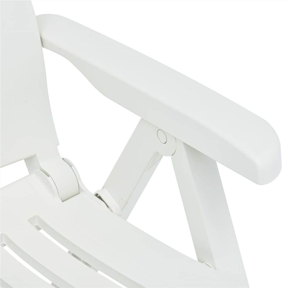 Garden Reclining Chairs 2 pcs Plastic White
