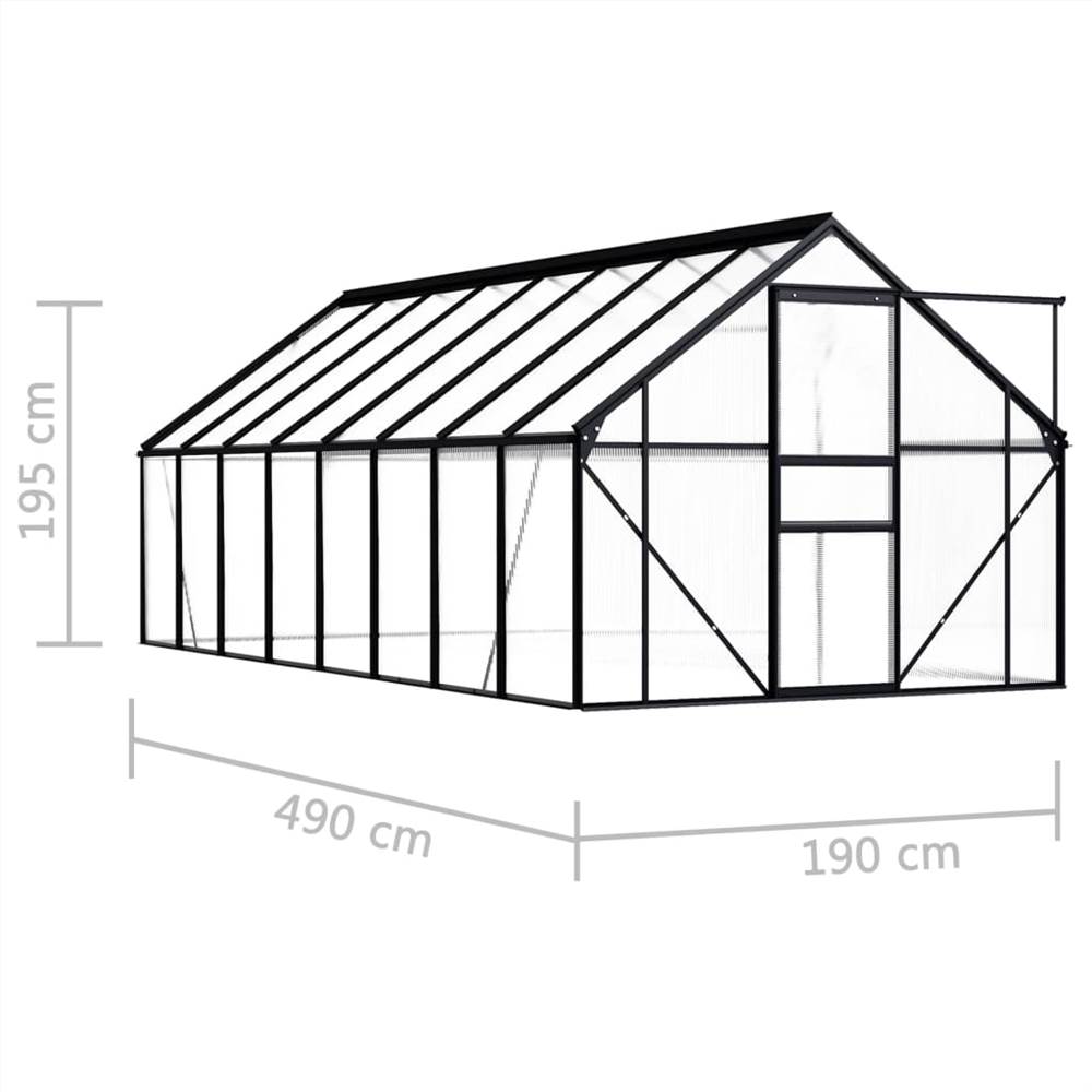 Greenhouse Anthracite Aluminium 9.31 m²
