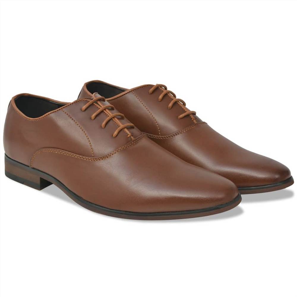 Men&#39;s Business Shoes Lace-Up Brown Size 11.5 PU Leather
