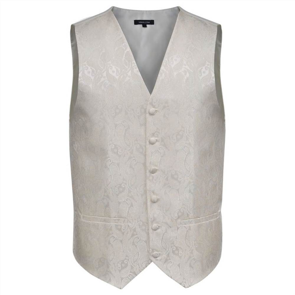 Mens Paisley Wedding Waistcoat Set Size 52 Cream