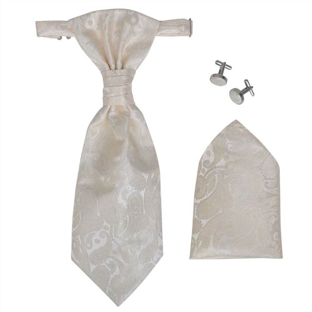 Mens Paisley Wedding Waistcoat Set Size 52 Cream