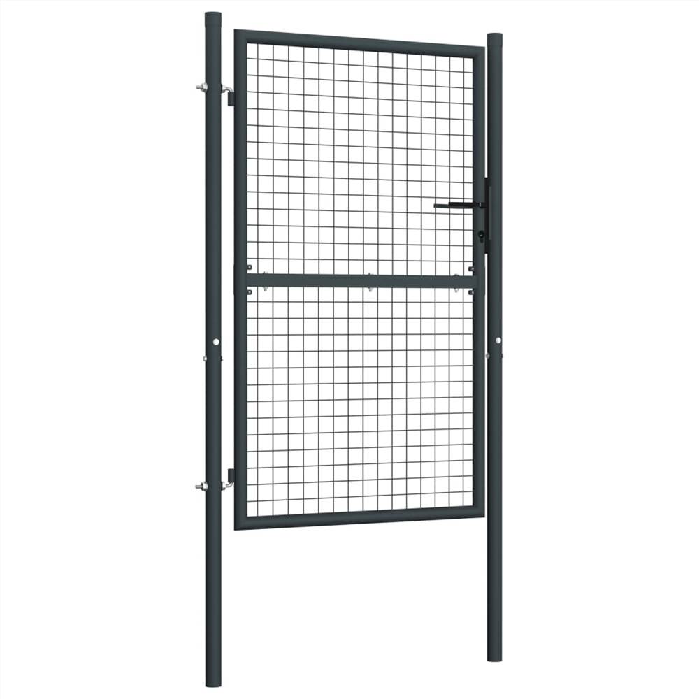 Mesh Garden Gate Galvanised Steel 100x225 Cm Grey 8 Mesh Garden Gate Galvanised Steel 100x225 cm Grey