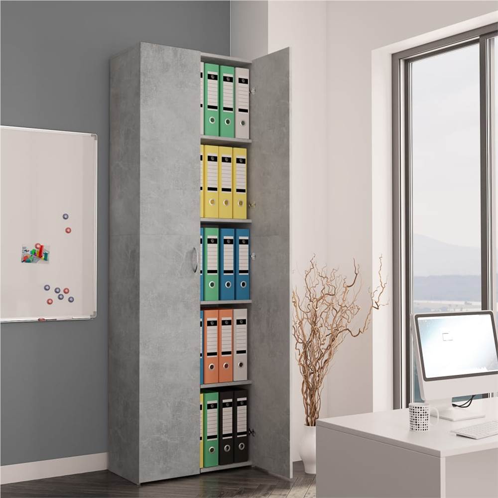 

Office Cabinet Concrete Grey 60x32x190 cm Chipboard