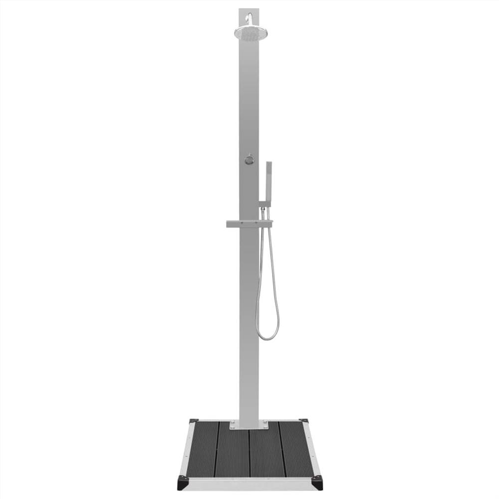 Outdoor Shower with Tray WPC Stainless Steel