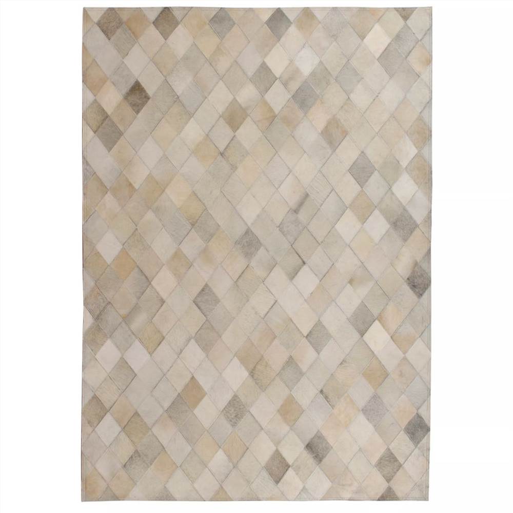 

Rug Genuine Leather Patchwork 80x150 cm Diamond Grey