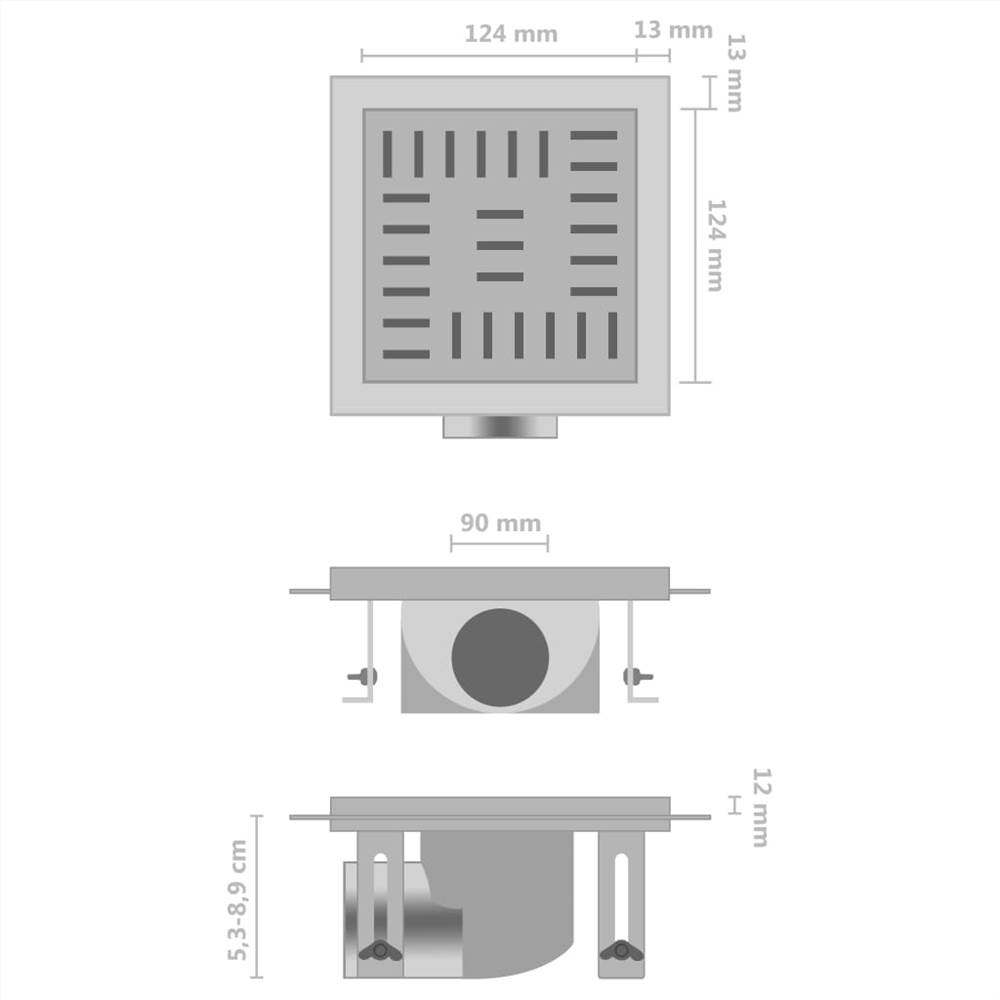 Shower Drain Checker 15x15 cm Stainless Steel
